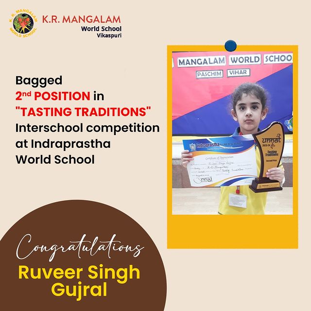 Captured the 2nd Position at the “TASTING TRADITIONS” Interschool contest hosted by Indraprastha World School